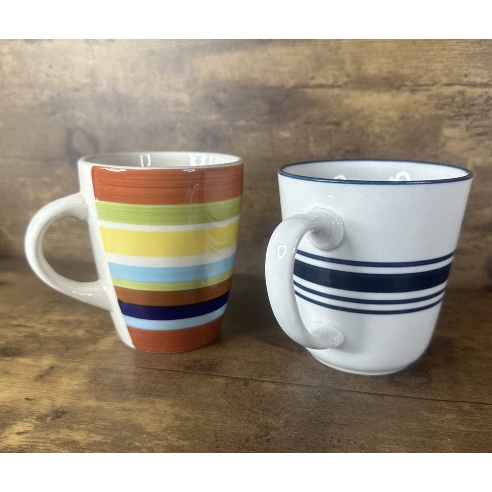 VTG Set of 2 Main Stays Tall 12oz Microwave Dishwasher Safe Ceramic Coffee Mugs